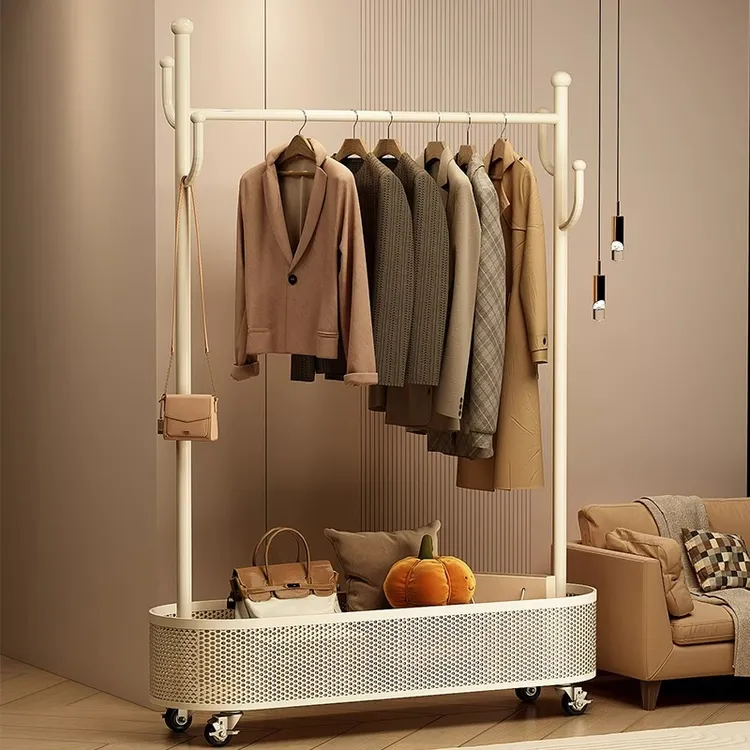 优勤挂衣架落地式卧室内多功能简易衣帽架家用客厅阳台晾衣服架子