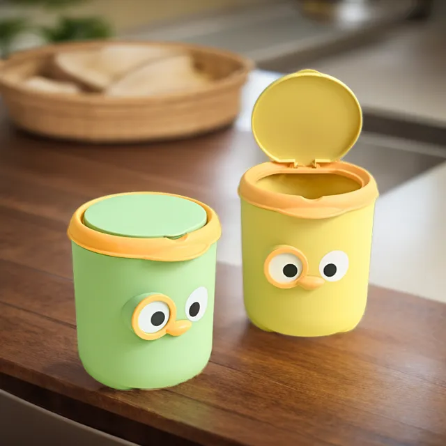 可爱卧室床头垃圾桶带盖桌面小号收纳桶迷你卡通办公室宿舍儿童用