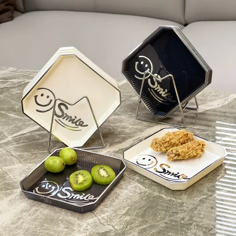 家用盘碟吐骨碟新款餐桌垃圾盘点心盘子桌面吐骨头碟残渣盘小吃碟