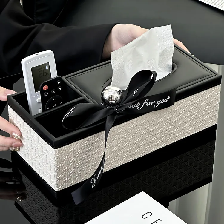 纸巾盒客厅家用高级带收纳家用抽纸盒轻奢风高颜值创意遥控器桌面