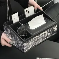 金卡佰法式复古纸巾盒客厅茶几遥控器抽纸盒子餐桌面多功能收纳盒