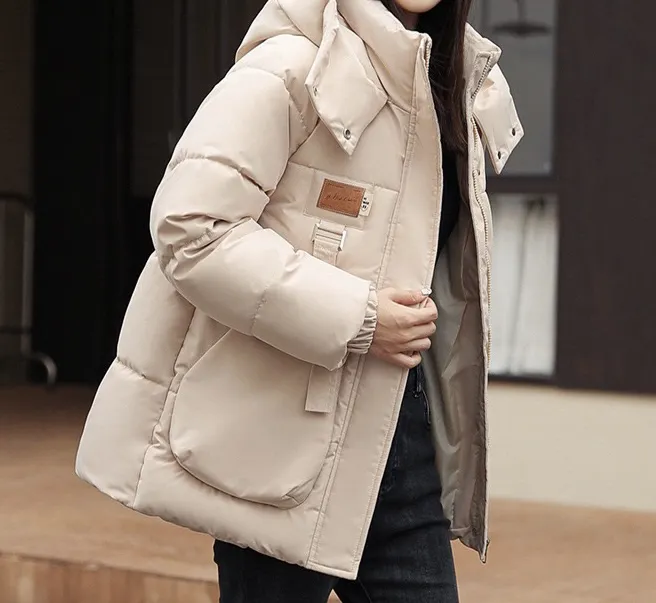 面包服韩版宽松连帽加厚棉服棉衣女2023新款保暖时尚休闲棉袄外套