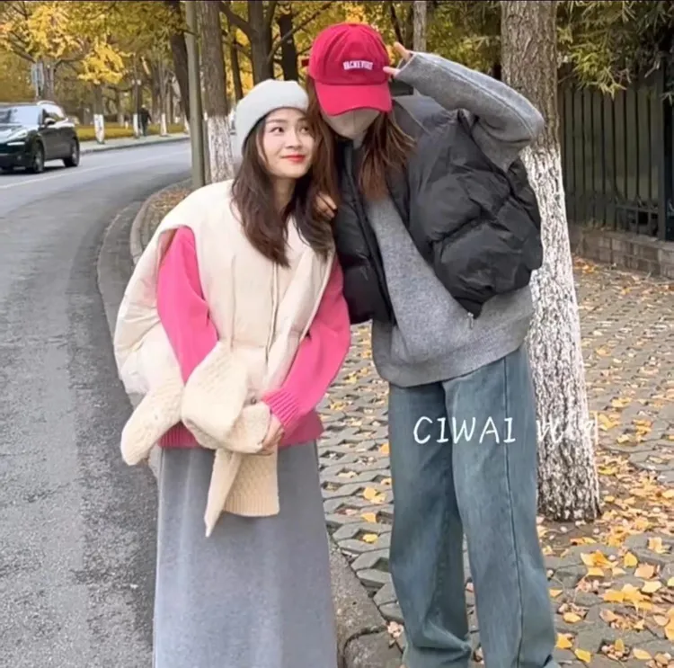 秋季新款肯豆糖果色马甲