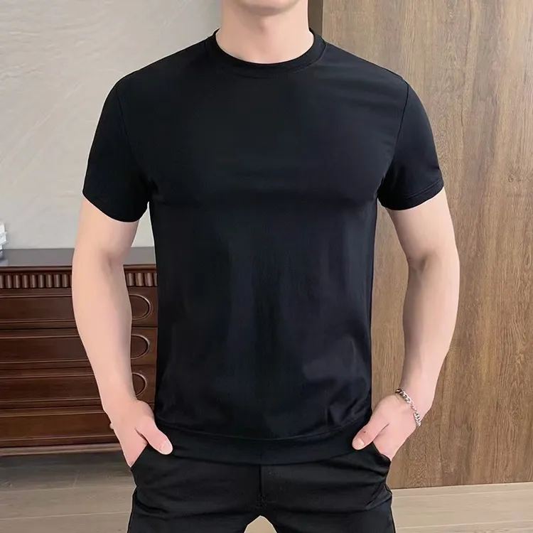 【品质之选】2025高品质男显瘦纯色圆领短袖春季时尚百搭T恤短袖商品图