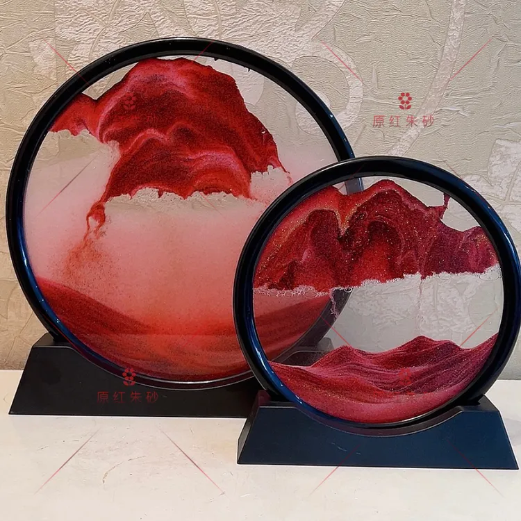 含辰砂工艺品朱砂3D摆件流沙画客厅卧室店铺装饰摆件