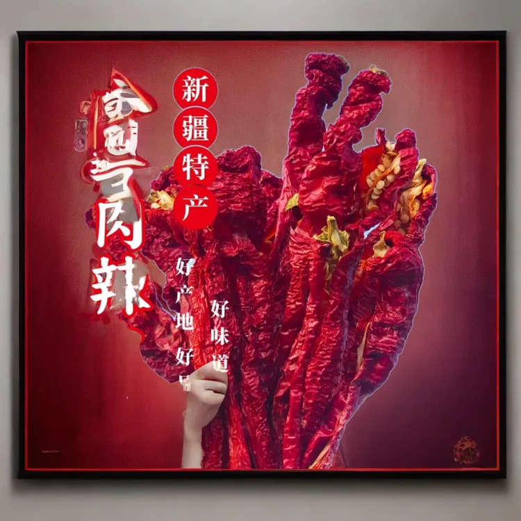 焉耆吊干肉辣椒，肉厚微辣新疆辣皮子厨房烧烤料商用调味料