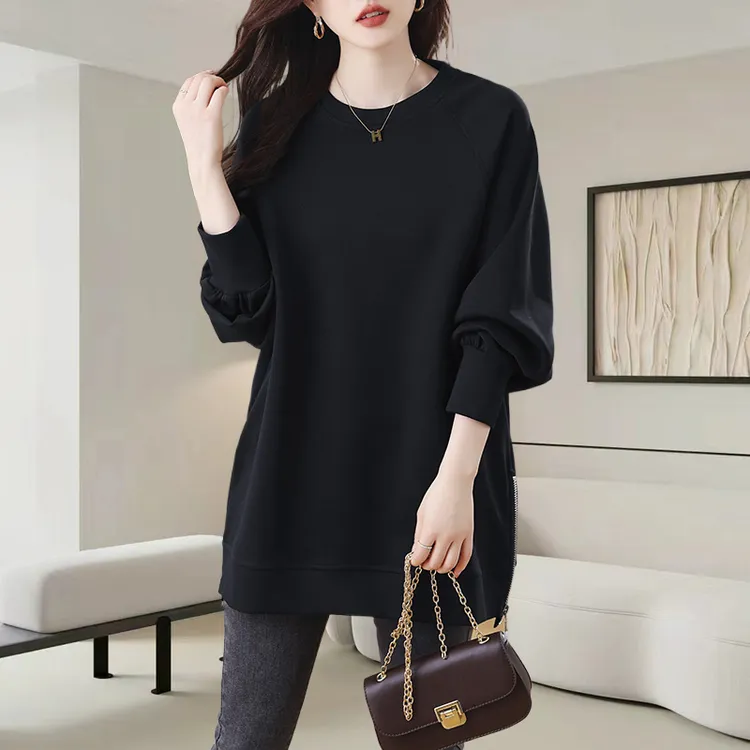 慵懒风无帽卫衣大码女装2025秋冬新款设计感宽松时尚减龄长袖上衣