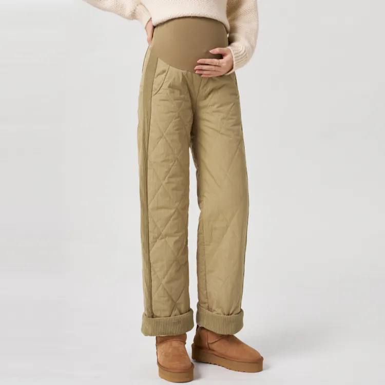 ELLIE&LUKE孕妇裤秋冬款外穿加绒休闲加厚棉裤阔腿保暖长裤子