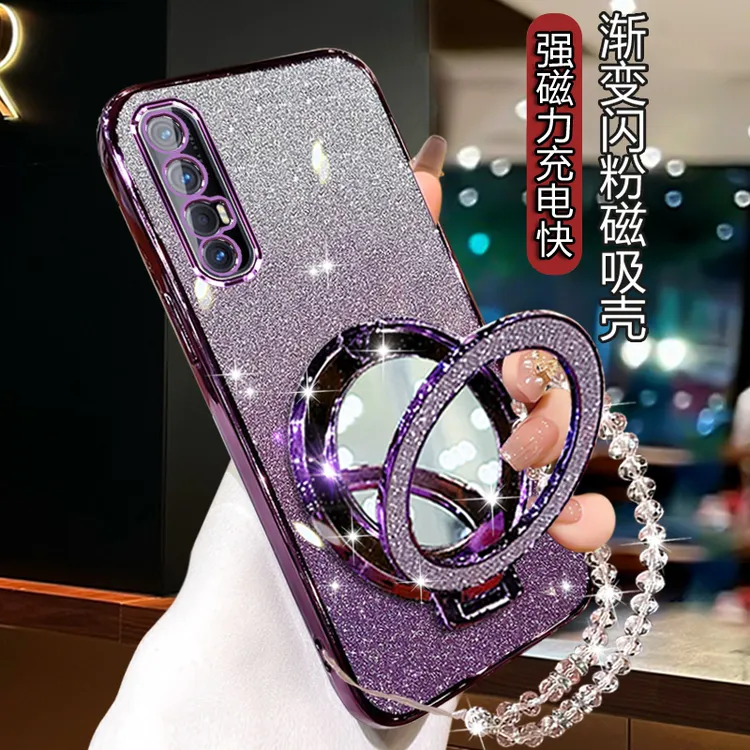 OPPOreno3pro手机壳曲屏全包oppoPCRM00闪粉软壳0PP0Reno3por防摔