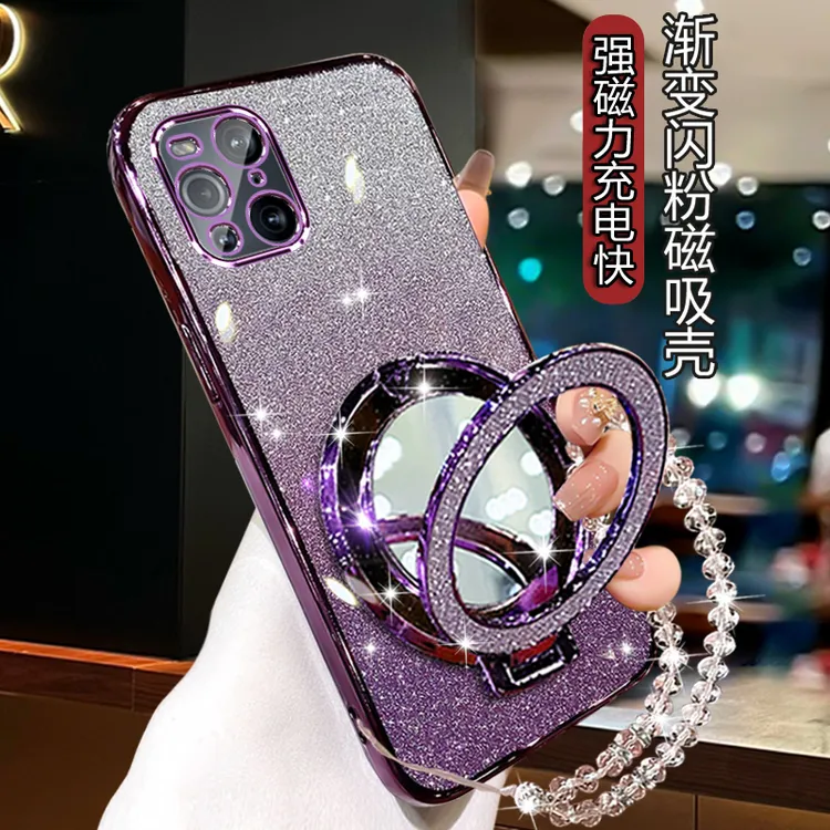 OPPOFindx3手机壳女潮新款opfindx3pro曲屏0PP0闪粉软壳oppfndx3p
