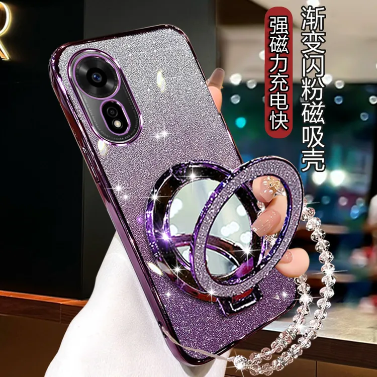 华为智选Hinova12se新款5g手机壳SUP-BD00女潮网红补妆镜闪粉软壳