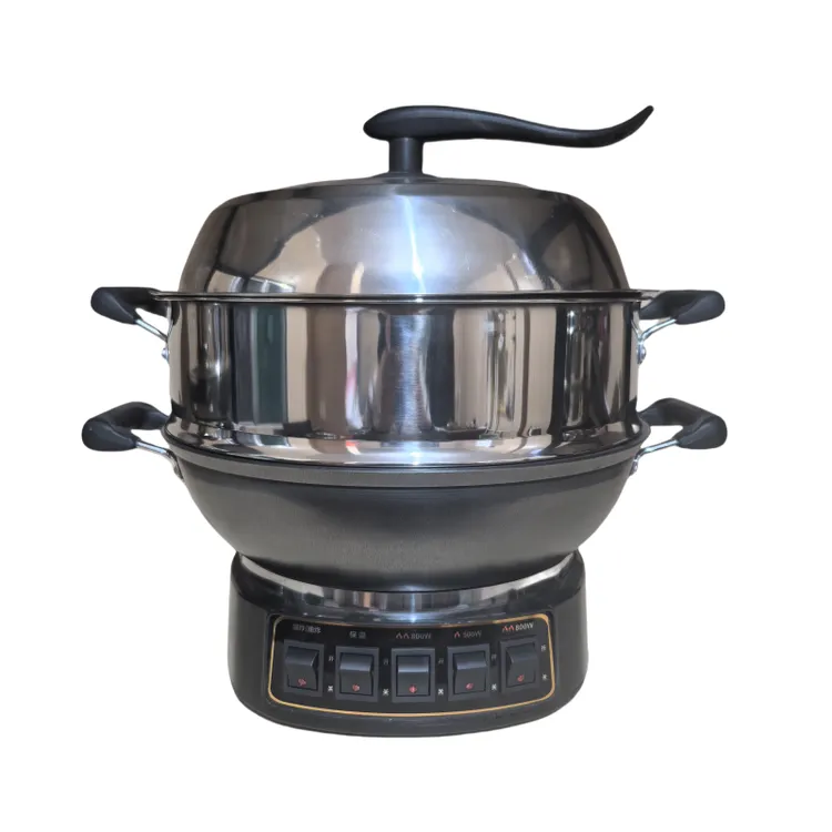 送蒸笼0无涂层铸铁电炒锅炒菜蒸煮一体锅家用多功能一体锅