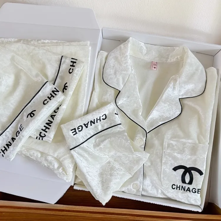 小香风金丝绒睡衣女士秋冬季网红长袖长裤高级感保暖家居服两件套