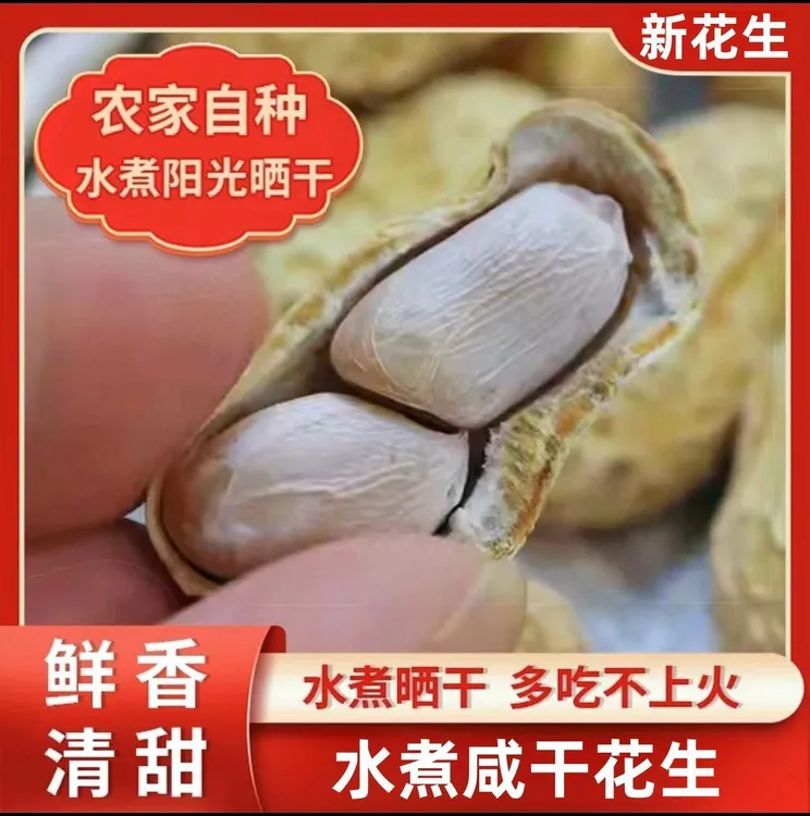 即食水煮咸干花生自然晒干看球坚果下酒菜精选好吃味道美味健康