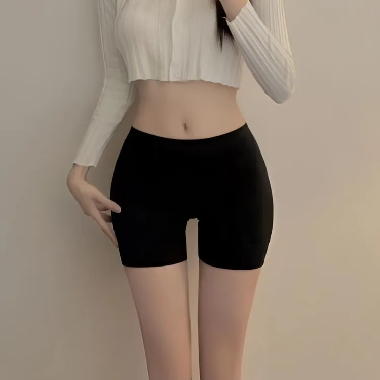 裸感无痕隐形打底裤女夏防走光平角内裤中码弹力不卷边安全裤薄款