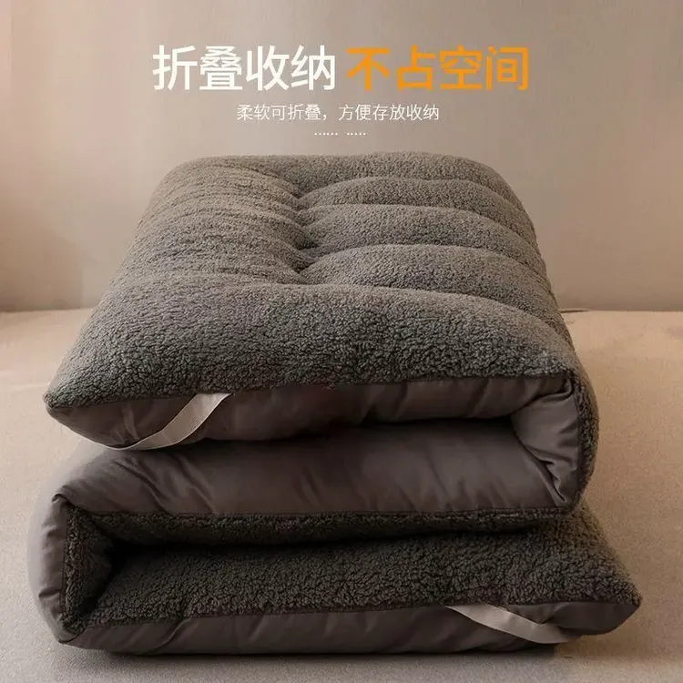 爆款加厚保暖羊羔绒床垫铺底床上铺垫床褥子可折叠榻榻米学生宿舍