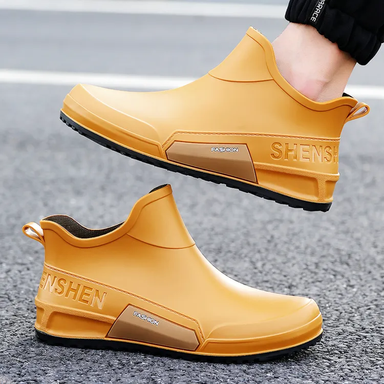 秋冬雨鞋男短筒塑胶鞋成人男女厨房时尚百搭工作水靴加棉保暖雨靴