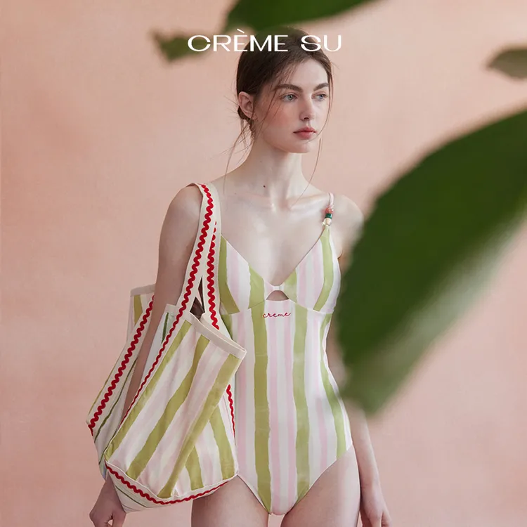 CremeSu泳衣连体frida系列法式甜亲子泳装儿童泳衣美度假约会海边