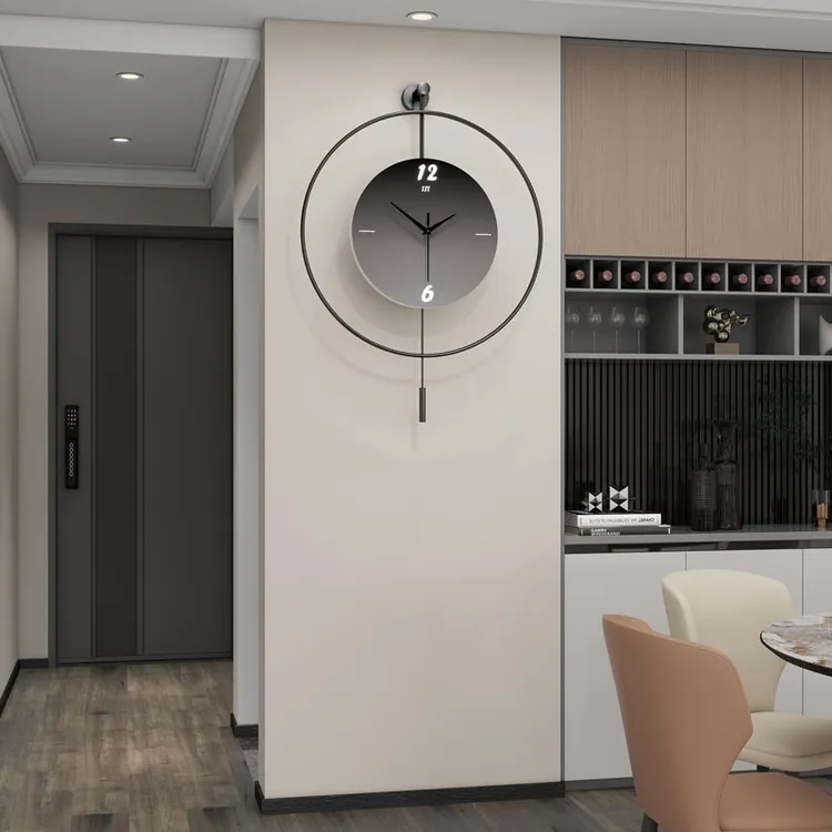 现代简约客厅钟表西班牙极简风家用装饰挂钟创意玄关网红静音时钟