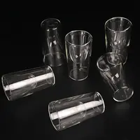 明尚德20ml防摔玻璃杯6只装双层白酒杯透明透明茶水杯
