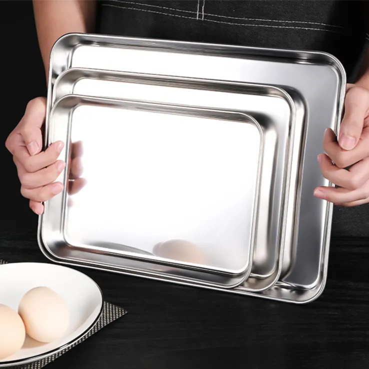 【广东肠粉工具】不锈钢粉蒸盘家用蒸盘方型托盘防烫夹刮板油刷