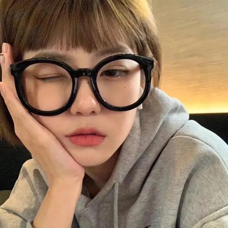 黑框眼镜女素颜神器网红大框圆脸镜框近视ins风复古眼镜框男平光