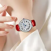 气球系列 女士全自动机械腕表百搭日历款蝴蝶扣真皮表带（红姐）