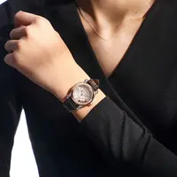 快乐钻系列 女士全自动机械腕表真皮表带气质时尚款（富婆）