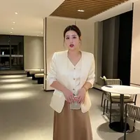 微胖温柔【浪漫气质】秋季新款时尚名媛气质修身显瘦西服～WR9025