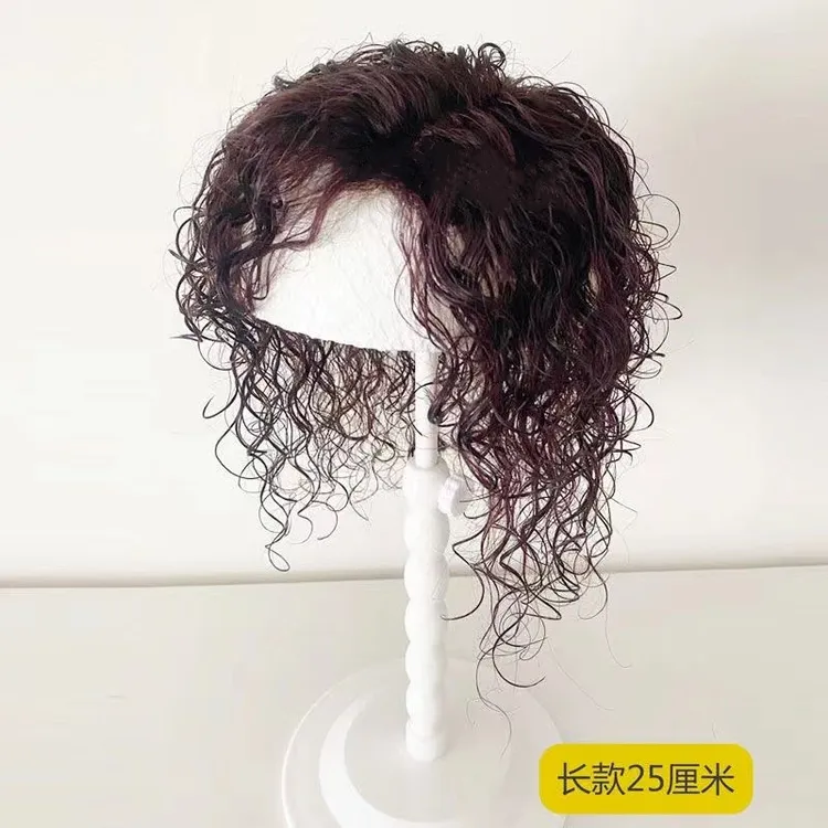 头顶真发假发片女士补发透气无痕遮白发增发蓬松新款时尚卷补发片