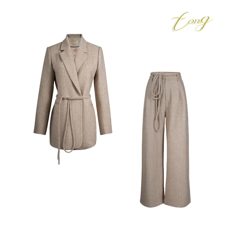 【彤姐原创】设计师款百搭垂感质感时尚轻奢裤腿西装裤W23K001