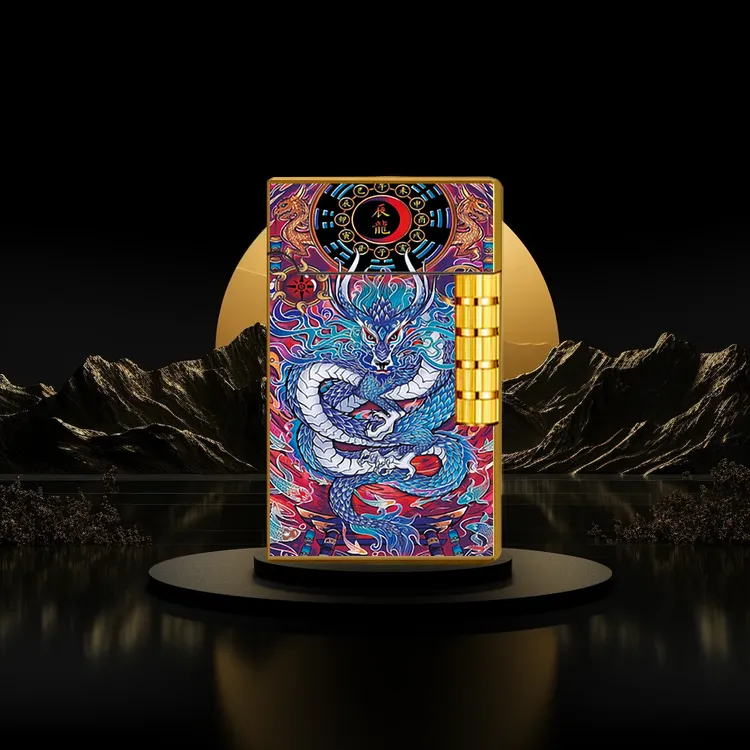 国潮十二生肖属相朗声打火机清脆钢音侧滑砂轮式翻盖点火器送男友