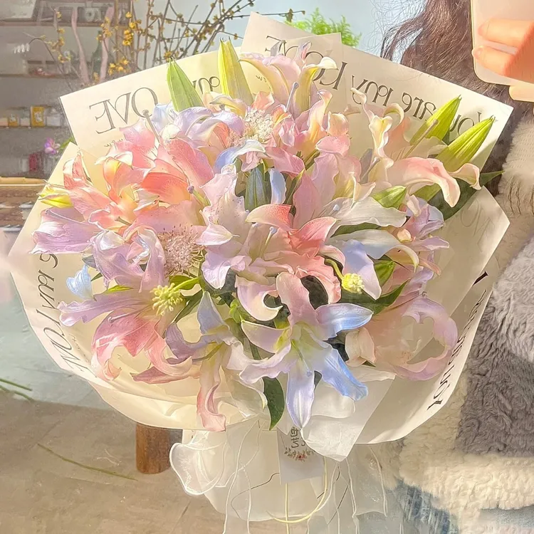 真花祝福花束全国花店长辈同城鲜花免费配送上门配送鲜花生日