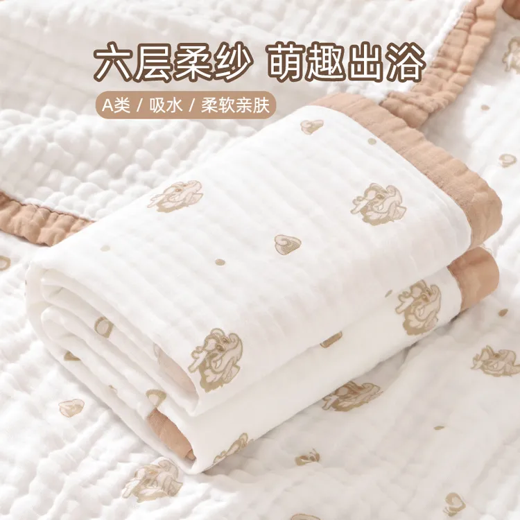 婴儿浴巾新生超软吸水全棉纱布儿童洗澡专用裹巾初生宝宝纯棉盖毯