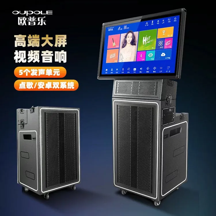 OUPOLE/欧普乐广场舞音箱唱歌户外大屏音箱点歌大功率拉杆音响k歌