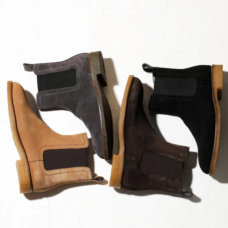 秋冬新款必备男鞋子英伦真皮圆头切尔西靴男靴子高帮鞋马丁靴短靴