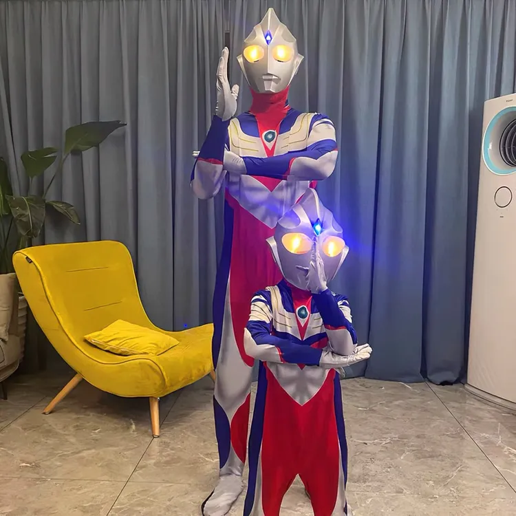 迪迦奥特曼衣服男童大人版服装儿童万圣节cos演出服套装成人皮套1