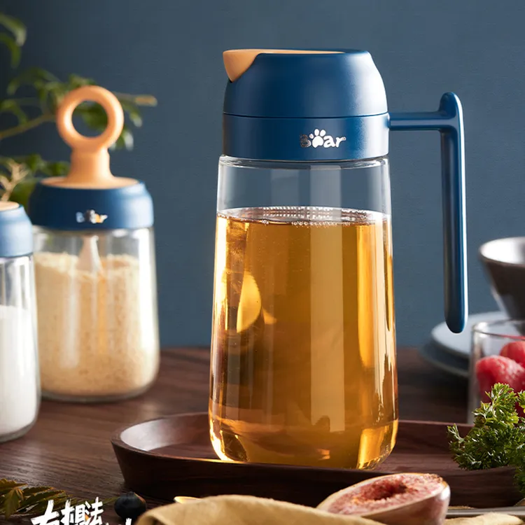 小熊玻璃油壶油瓶防漏家用装油瓶调味调料罐倒油瓶厨房醋壶小油罐