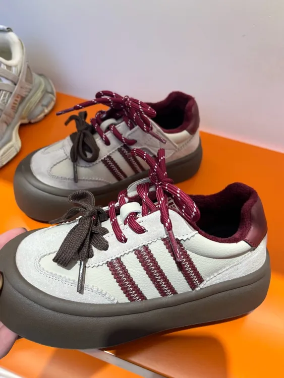 24年冬童鞋 新款 最火安可拉红拼色 德训鞋 加棉