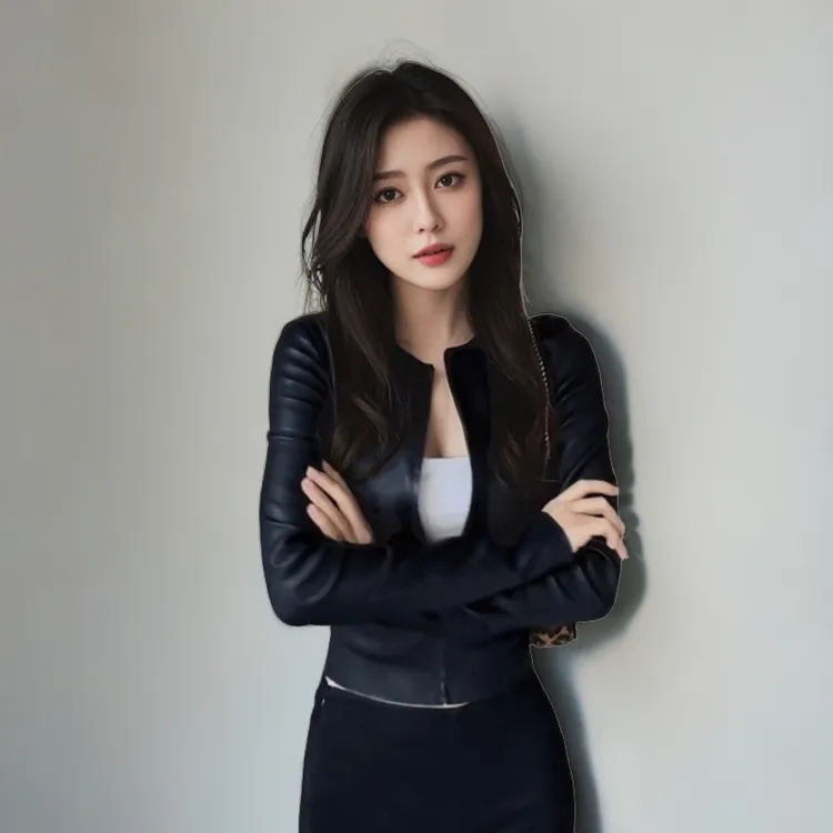 TANGSU糖苏秋季轻熟港风黑色皮衣外套女款机车服爆款短款上衣早秋