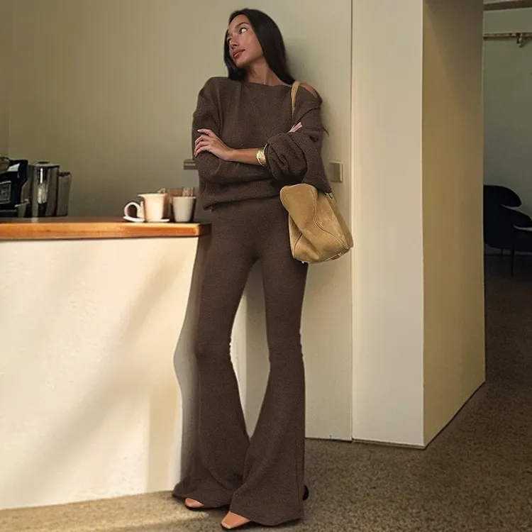 【时尚冬装】套装女2025新款爆款洋气时尚上衣休闲长裤韩系穿搭套装
