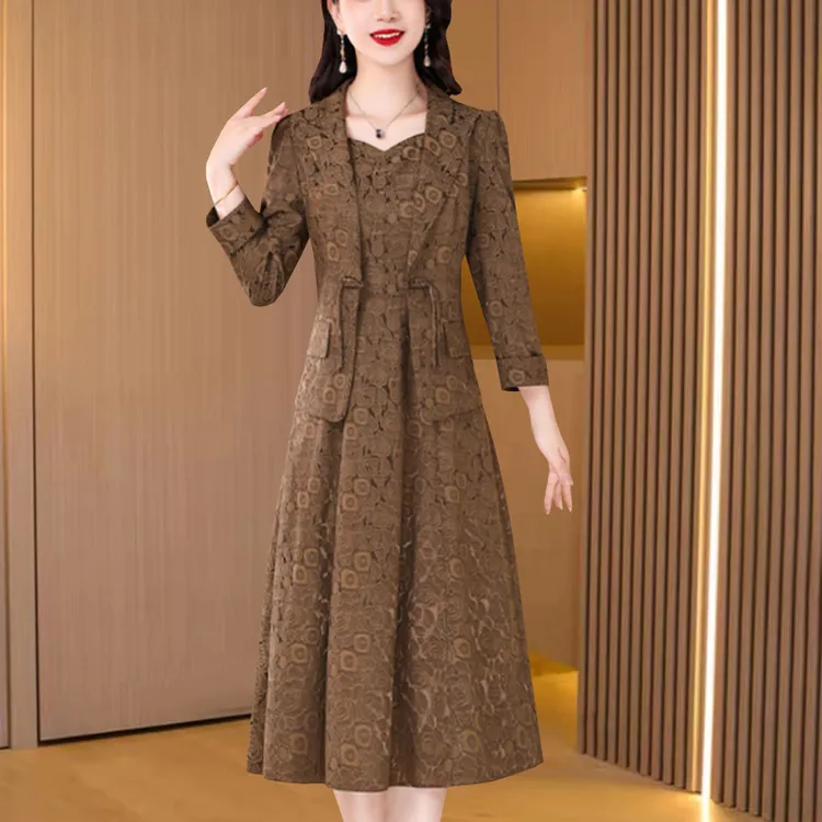 高端喜婆婆婚宴装女春秋结婚礼服修身显瘦洋气妈妈连衣裙两件套装