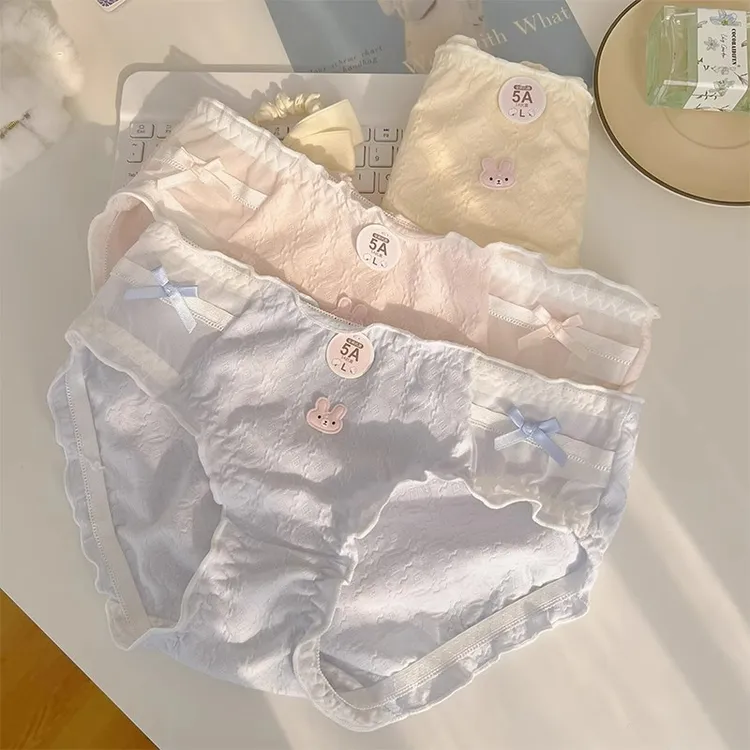 棉的独白棉质高颜值内裤透气舒适卡通学生中腰包臀可爱少女三角裤