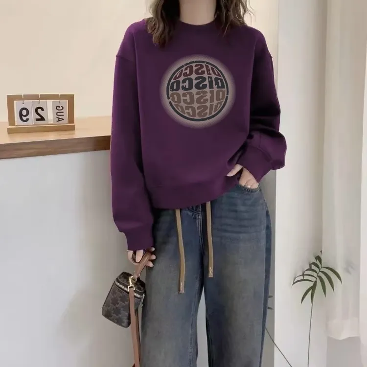 春秋冬季2024年新款卫衣女长袖薄款韩版宽松洋气大码加绒加厚上衣