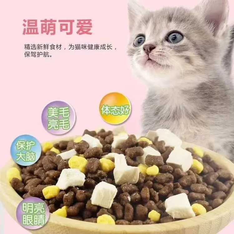 工厂新鲜制作鲜肉蛋黄脱水鸡肉粒肉松多拼挑嘴鸡肉幼猫粮