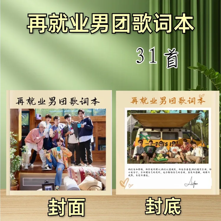 再就业男团/蔡依林/王心凌/张碧晨歌词本免抄版应援好物