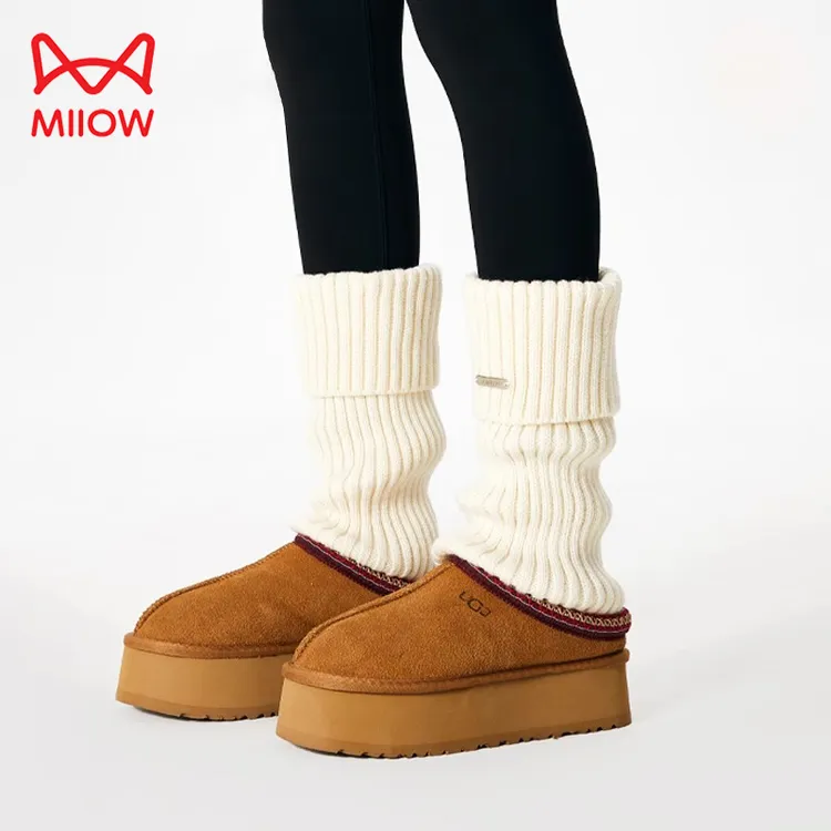 猫人金属标袜套女秋冬款辣妹y2k堆堆袜春秋针织腿套亚文化中筒袜