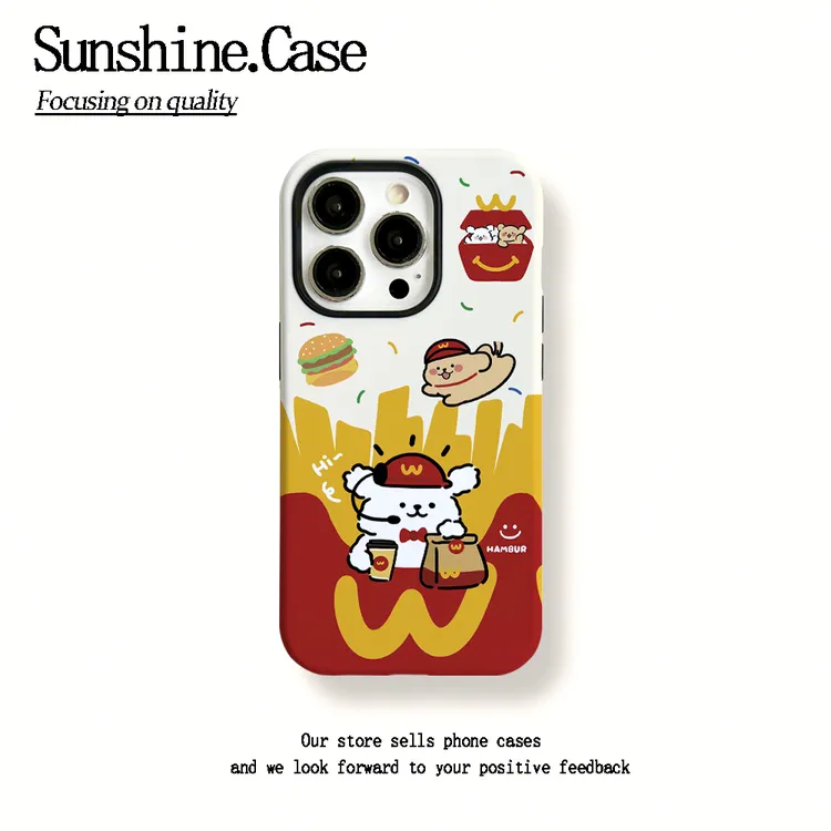 菲林二合一适用苹果华为vivo小米oppo手机壳麦门线条狗15PRO/14