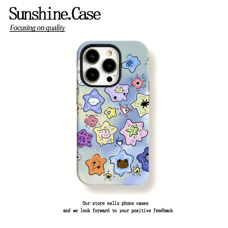 菲林二合一适用苹果华为vivo小米oppo手机壳动物星星15PRO/14