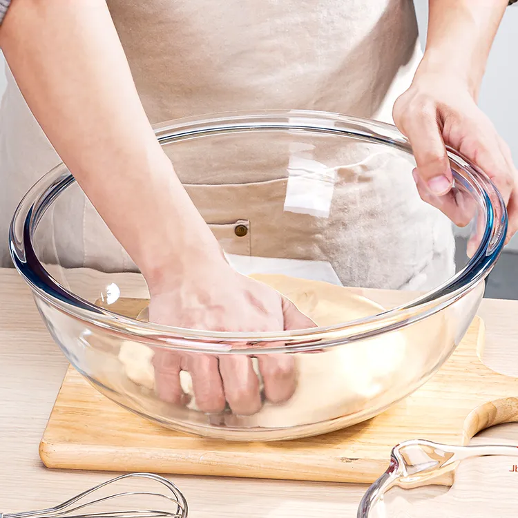 2700+4500和面盆加厚耐热透明玻璃盆微波炉揉面透明玻璃碗